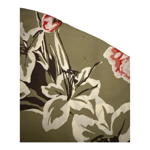 Maison d’ Ame’lie Paris Pink and Olive Boxy Blouse with Mandarin Collar - Picture 4 of 6